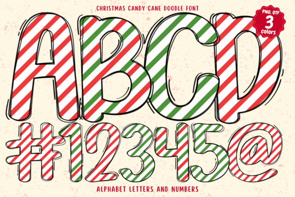 Christmas Candy Cane Doodle: A Festive Font for Holiday Designs