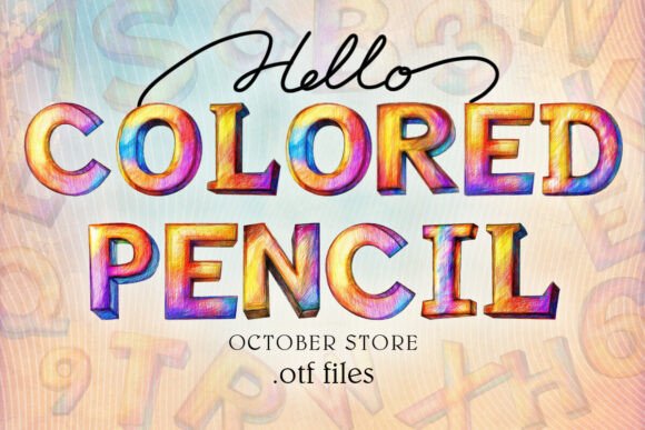 Colored Pencil Hand Drawing Alphabet: A Font with Childlike Charm