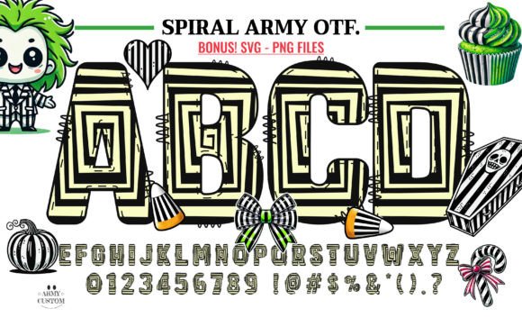 Spiral Army: A Creative Font for Bold Halloween Design